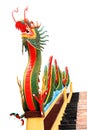 Statue chinese dragon green Royalty Free Stock Photo