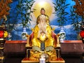 Statue of Chinese religious gods in the Chinese shrine Royalty Free Stock Photo