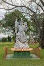 Statue of a Chinese warrior at the Buddhist temple