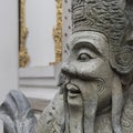 Statue of a Chinese warrior near an entrance of Wat Pho. Wat Pho is a Buddhist temple complex in the Rattanakosin district of Ban