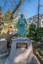 Statue of Chiyonofuji Mitsugu. Japanese champion sumo wrestler. Located in the precincts of Gyokurinji temple. Tokyo, Japan