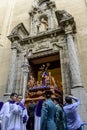 The statue of Christ leaving the church