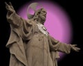 Statue of Christ with real and fake aureole Royalty Free Stock Photo