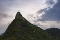 Statue of Christ the Redeemer Cristo Redentor in Portuguese on top of Corcovado Hill. Royalty Free Stock Photo