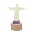 Statue of Christ Redeemer icon, cartoon style