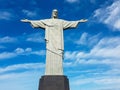 Statue Christ The Redeemer in Rio Brazil and the cloudy sky in the background