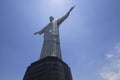 Statue of Christ the Redeemer in Rio de Janeiro Brazil with the blue sky in the background Royalty Free Stock Photo