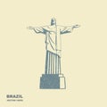 Statue of Christ vector illustration. Flat icon