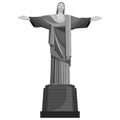 Statue of Christ the Redeemer of Rio de Janeiro in Brazil. Vector illustration Royalty Free Stock Photo