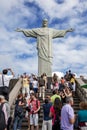 The statue of Christ the Redeemer in Rio de Janeiro in Brazil. Royalty Free Stock Photo