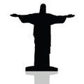 Statue of Christ the redeemer in Rio de Janeiro vector