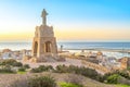 Statue of Christ staying above the Almeria city