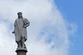 Statue of Christopher Colombus with blue sky Royalty Free Stock Photo