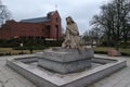 Statue and Church of St. Faustina Kowalska in Lodz Royalty Free Stock Photo