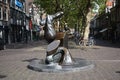 Statue in city center of Delft. Royalty Free Stock Photo