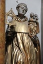 statue of a clergyman in a baroque church (dominikanerkirche) in vienna (austria)