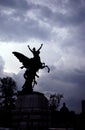 Statue and clouds, Mexico City Royalty Free Stock Photo