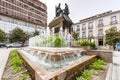 The statue of Columbus in Granada