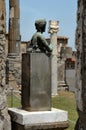 Statue and Columns In Pompeii, Italy