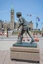 Statue commemorating Terry Fox, cancer fundraiser, outside Parliament Hill, Ottawa, Ontario, Canada