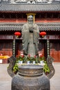 Statue of Confucius, a Chinese philosopher and politician of the Spring and Autumn period. Located in Temple Fuzimiao, Nanjing,