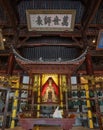 Statue of Confucius or Kongzi in Confucian Temple or Kongmiao at Jiading, Shanghai, China Royalty Free Stock Photo