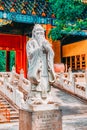 Statue of Confucius, the great Chinese philosopher in Temple of Confucius at Beijing Royalty Free Stock Photo