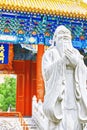 Statue of Confucius, the great Chinese philosopher in Temple of Royalty Free Stock Photo