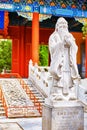 Statue of Confucius, the great Chinese philosopher in Temple of Royalty Free Stock Photo