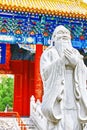 Statue of Confucius, the great Chinese philosopher in Temple of Royalty Free Stock Photo