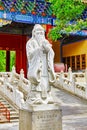 Statue of Confucius, the great Chinese philosopher in Temple of Royalty Free Stock Photo