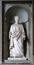 statue of Cosimo de Medici Pater Patriae , Father of the Nation, on facade of Uffizi Gallery Royalty Free Stock Photo