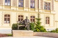 Statue of Count Gyorgy outside Franciscan Church on Foe Square. Keszthely, Hungary