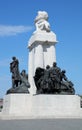 The statue of Count Istvan Tisza de Borosjeno et Szeged next the Hungarian Parliament Building, Budapest. Royalty Free Stock Photo