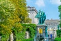 Statue of Counts Egmont and Hoorn on the square petit Sablon in Brussels, Belgium