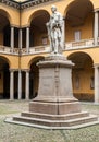 The Statue in courtyard of Alessandro Volta in the University of Pavia, Italy