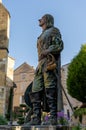 The statue of Cyrano de Bergerac in the historic city center of Bergerac Royalty Free Stock Photo