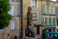 The statue of Cyrano de Bergerac in the historic city center of Bergerac Royalty Free Stock Photo