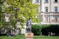 Statue of cyril and methodius in Vukov Spomenik park, in Belgrade, designed by tome serafimovski in 2006.