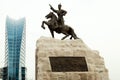 Statue of Damdin Sukhbaatar - Ulaanbaatar - Mongolia Royalty Free Stock Photo