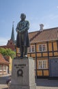 Statue of the Danish physicist and chemist Hans Christian Oersted - H.C. ÃËrsted. He discovered that electricity and magnetism are Royalty Free Stock Photo