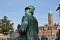 Statue of Danish writer Hans Christian Andersen on towhall sq Royalty Free Stock Photo