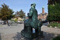 Statue of Danish writer Hans Christian Andersen on towhall sq Royalty Free Stock Photo