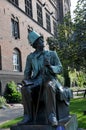 Statue of Danish writer Hans Christian Andersen on towhall sq Royalty Free Stock Photo