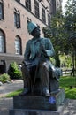 Statue of Danish writer Hans Christian Andersen on towhall sq Royalty Free Stock Photo