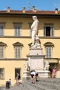 The statue of Dante Alighieri at the Basilica of Santa Croce in Florence Royalty Free Stock Photo