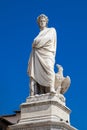 Statue of Dante Alighieri erected in 1865 at Piazza Santa Croce in Florence Royalty Free Stock Photo