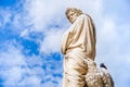 Statue of Dante Alighieri next to Basilica of Santa Croce, Florence, Italy