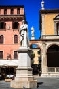 The statue of Dante Alighieri in the Piazza dei Signori, Verona, Veneto, Italy Royalty Free Stock Photo