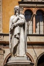 The statue of Dante Alighieri in the Piazza dei Signori, Verona, Veneto, Italy Royalty Free Stock Photo